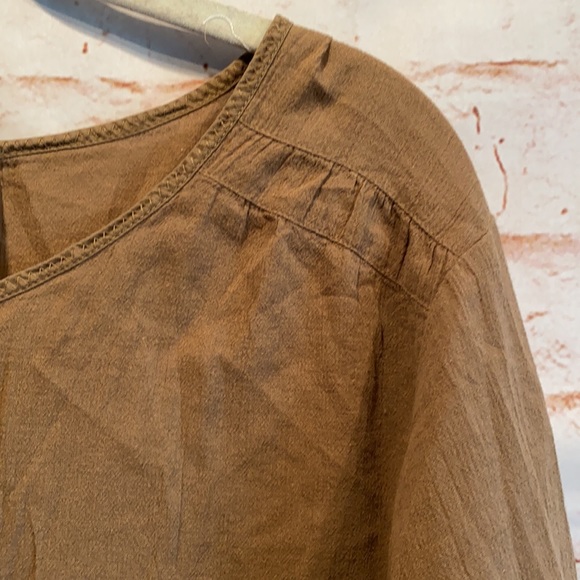 Vintage Columbia button down blouse scoop neck L - Picture 6 of 12